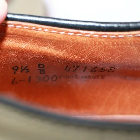 Vintage Cole Haan USA Saddle Oxford Men Size 9.5 D Beige Navy Blue Leather Comfy - Picture 12 of 12